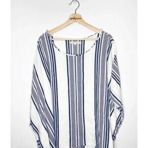 Xirena Finley Beach Cover Up Striped Boho Poncho Cotton Small A001827
